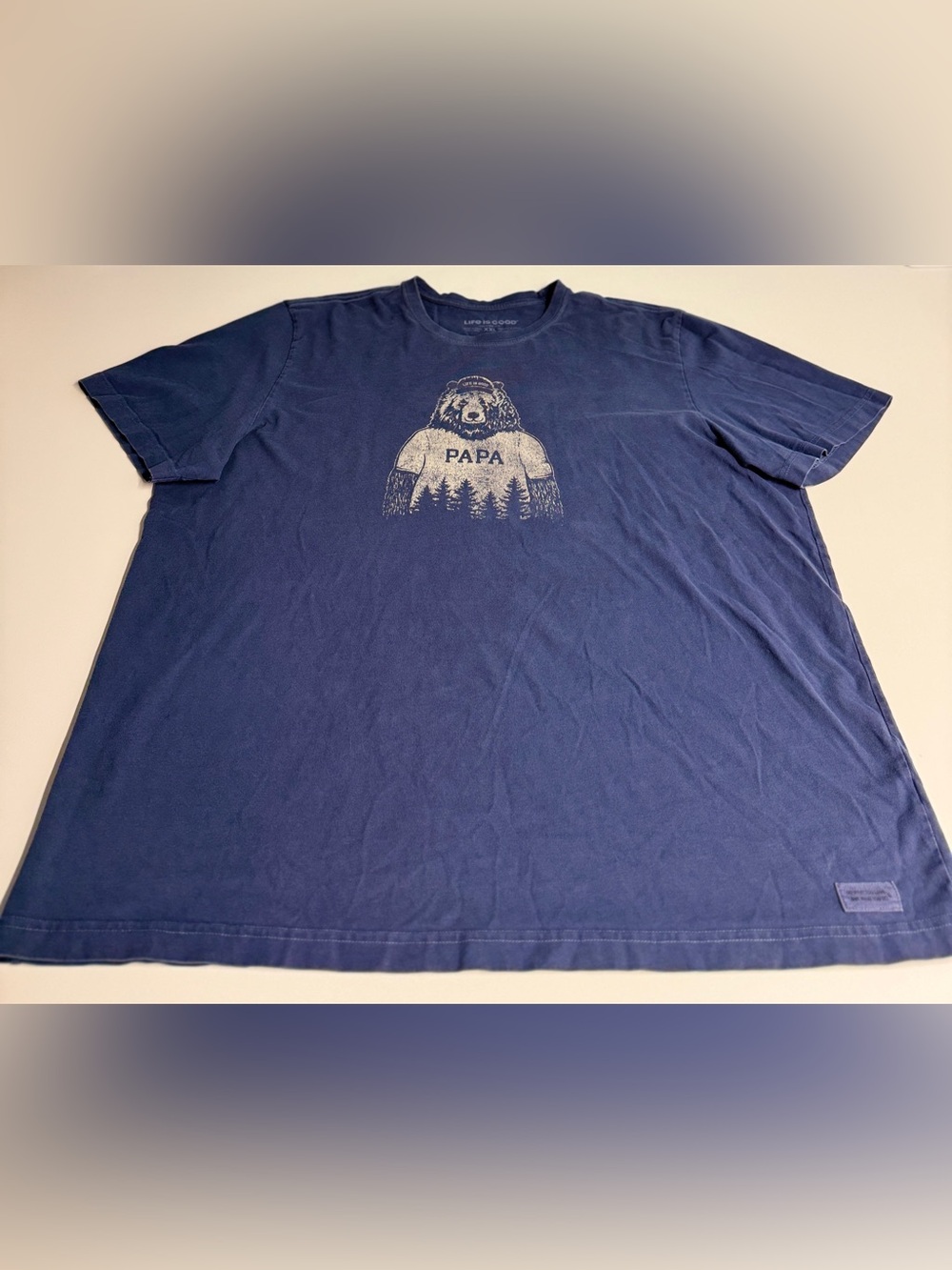 Life Is Good Navy 'Papa' Bear Graphic Short Sleeve Tee